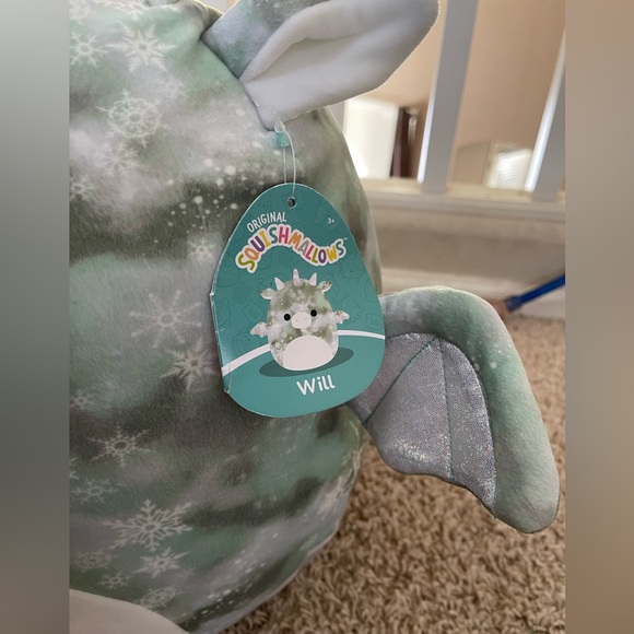 Squishmallows Original Kellytoys Plush 14 Inch Will the Light Green Dragon - Picture 3 of 9